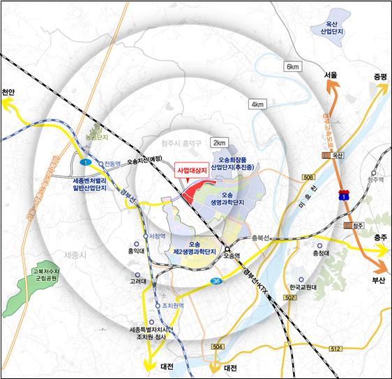 ‘오송 바이오산업단지’ 위치도