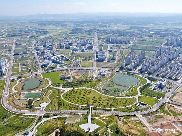 충남 혁신도시로 지정된 내포신도시 전경.