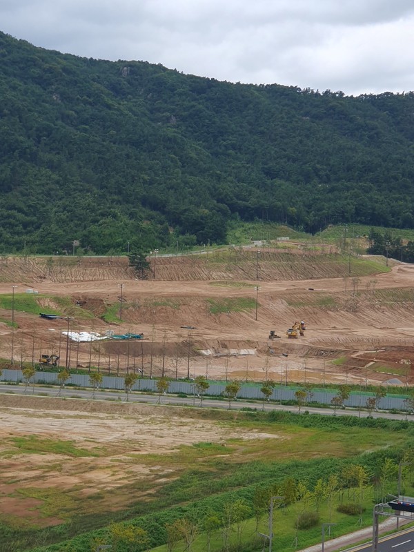 내포신도시 퍼블릭 골프장 공사 현장. (사진=우명균 기자)