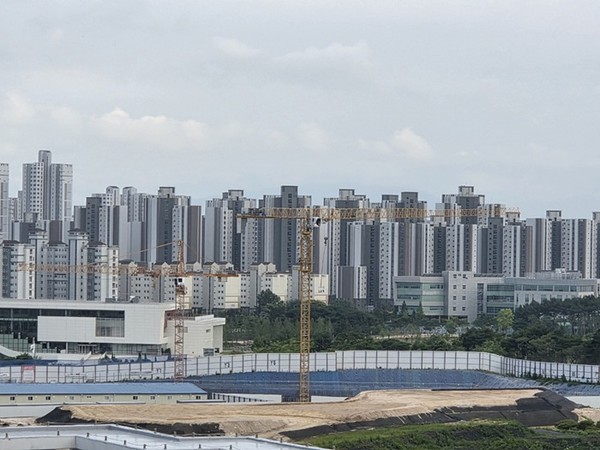 공사가 한창 진행중인 내포신도시 충남미술관.(사진= 우명균 기자)