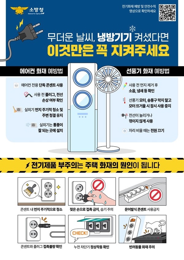 보령소방서, 냉방기기 사용 안전수칙  이미지(사진제공=보령소방서)