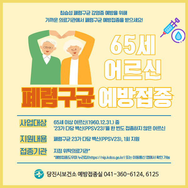 폐렴구균 23가 예방접종 안내 포스터 (사진제공=당진시)