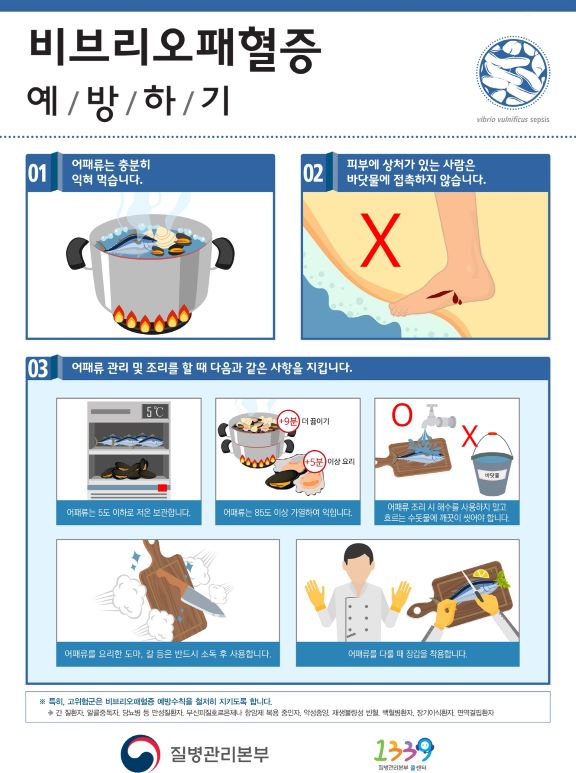 비브리오패혈증 예방 홍보물.   (사진제공=태안군)