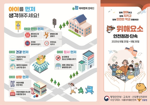 부여군, 초등학교 2학기 개학기 위해 요소 안전 점검 실시 포스터(사진제공=부여군)