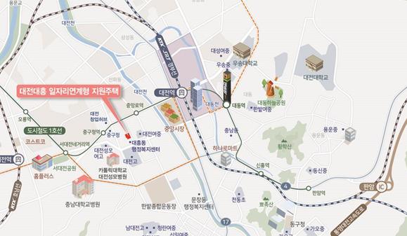 대전대흥 일자리연계형 행복주택 위치도. (사진=LH)