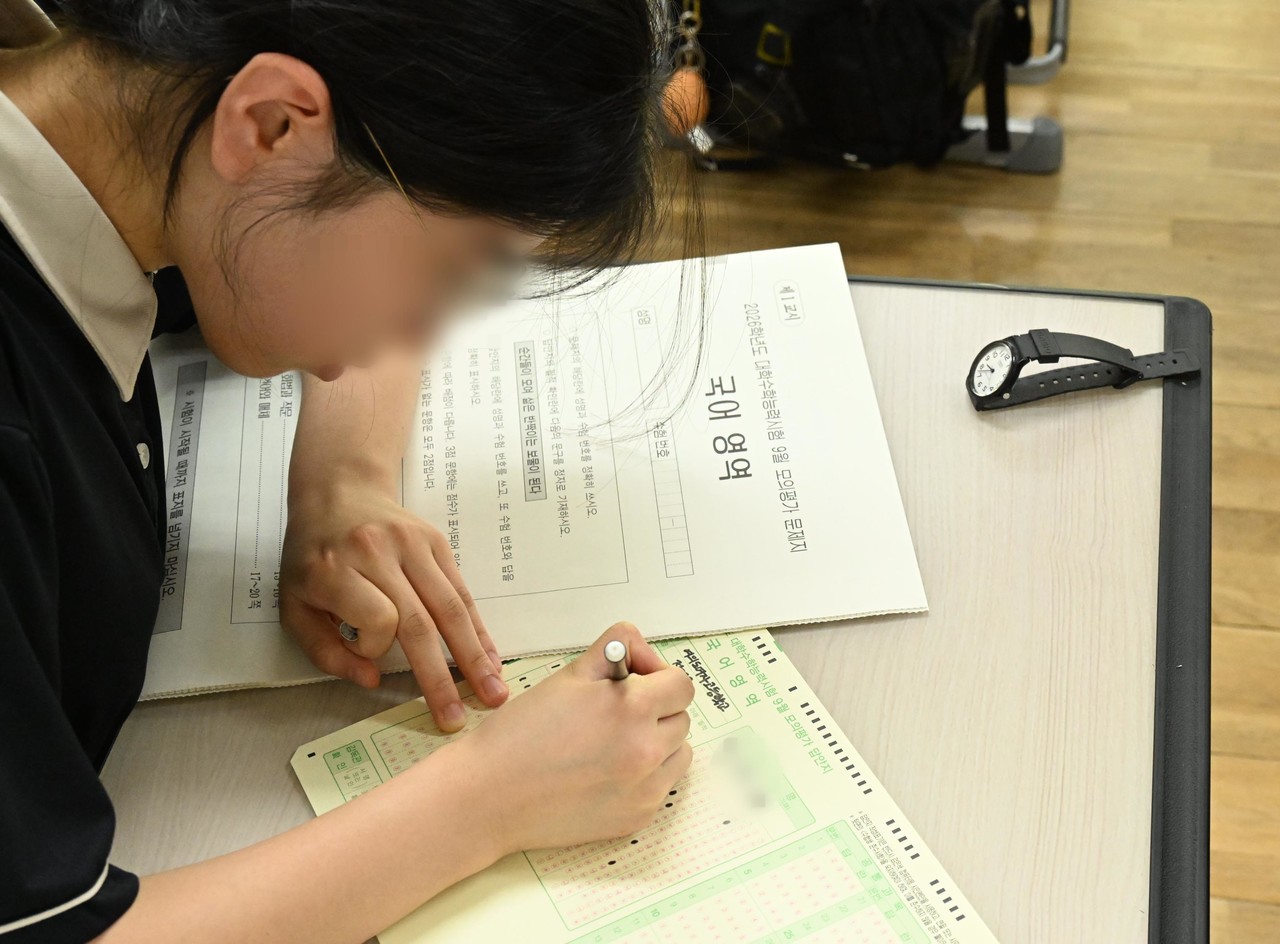 서울 영등포구 한 여고 시험장의 2026학년도 대학수학능력시험 9월 모의평가 현장. (사진제공=연합뉴스)