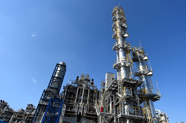 한화토탈에너지스 탄소 포집 파일럿 설비 모습(사진제공=한화)