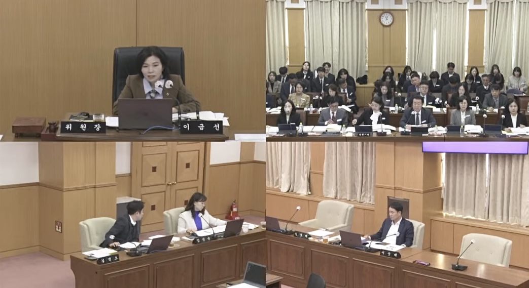 대전시의회 교육위원회 제291회 제2차 정례회 행정사무감사 생방송 갈무리.