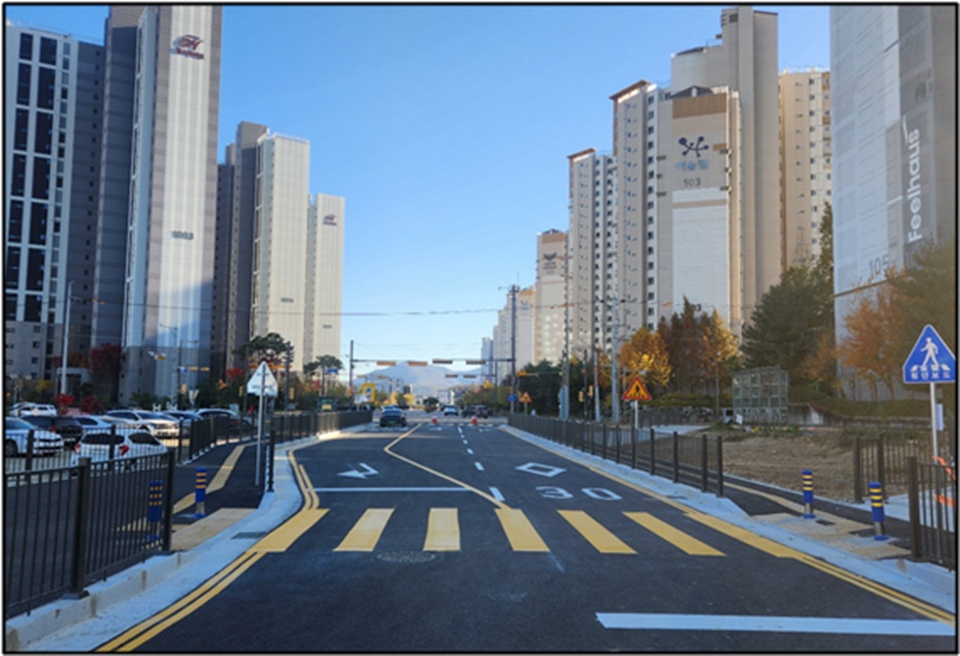 온양 중로3-61호(원예농협) 공사 완료 전경(사진제공=아산시)