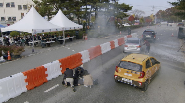 겨울철 폭설 대비해 민관군이 함께 합동훈련에 임한 현장 모습.
