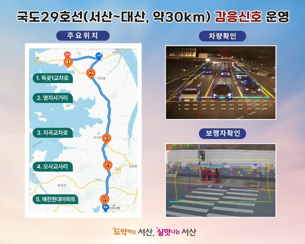 국도 29호선(서산~대산) 감응 신호 시스템 본격 운영 홍보물(사진제공= 서산시)