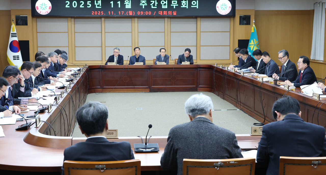 이장우 대전시장이 17일 주간업무회의를 주재하고 있다.(사진제공=대전시)