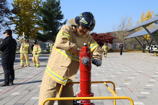  공주소방서의 ‘제33회 의용소방대 소방기술경연대회’ 모습.