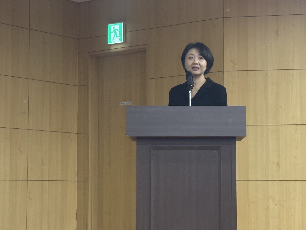 19일 국회 의원회관에서 이지현 주산연 도시정비실장이 주제발표를 하고 있다. (사진제공=주산연)