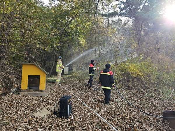 2025년 충화면 가을철 산불진화 합동훈련(사진 제공=부여군)