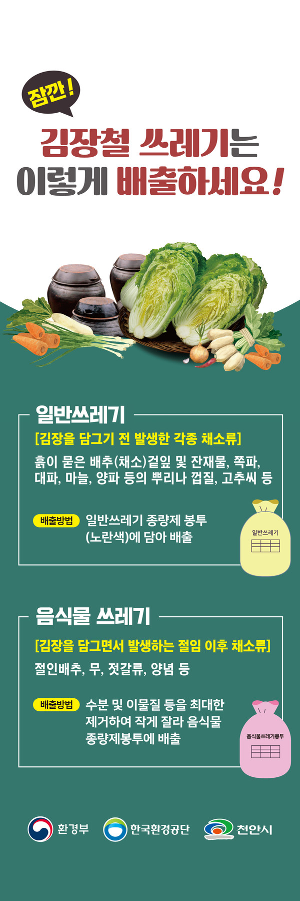 김장폐기물 적정배출 홍보 배너.(사진제공=천안시)