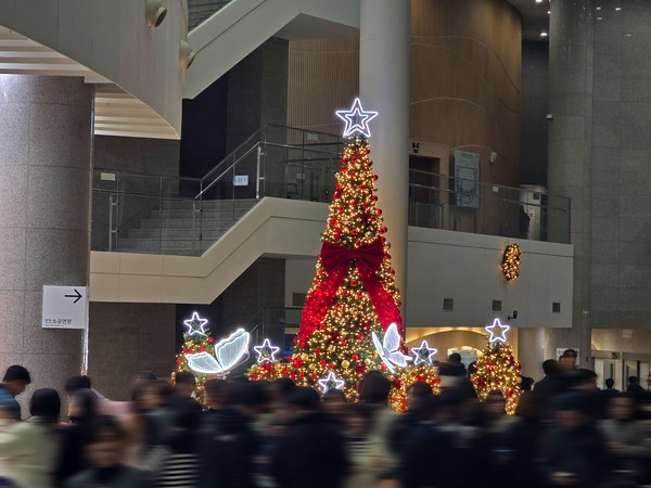 천안예술의전당이 크리스마스를 맞아 대형트리를 설치했다.(사진제공=천안시)