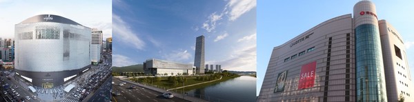 (왼쪽부터) 갤러리아타임월드, 대전신세계, 롯데백화점 대전점