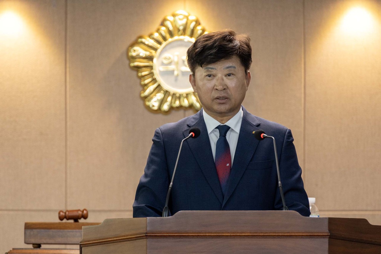 최충규 대덕구청장이 내년도 구정 방향에 대해 제시하고 있다. (사진제공=대전 대덕구)