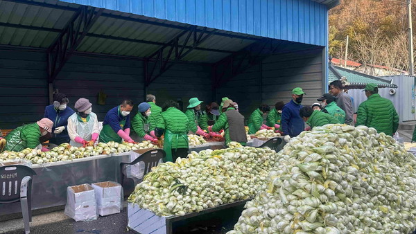 외산면 새마을회 사랑의 김장 나눔 행사(사진 제공=부여군)