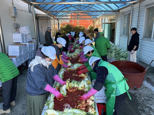 충화면 사랑의 김장 김치 나누기 행사(사진 제공=부여군)