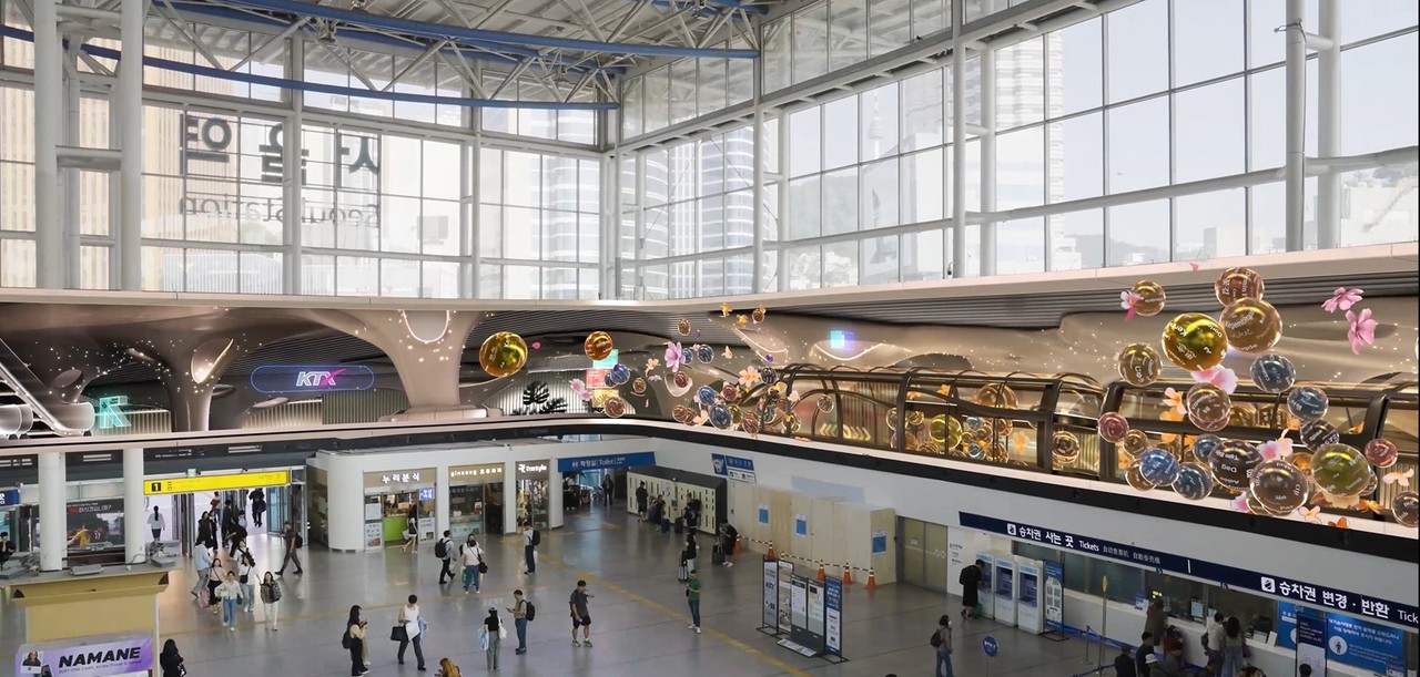 코레일유통 플랫폼(Platform)111의 미디어아트 꿈의 항해(Voyage of Dreams). (사진제공=코레일유통)