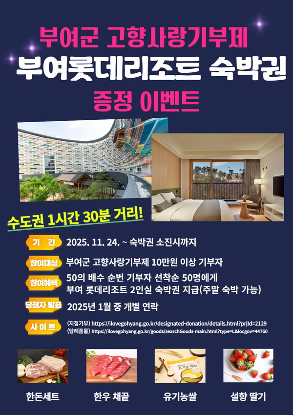 부여롯데리조트 숙박권 증정 포스터(제공=부여군)