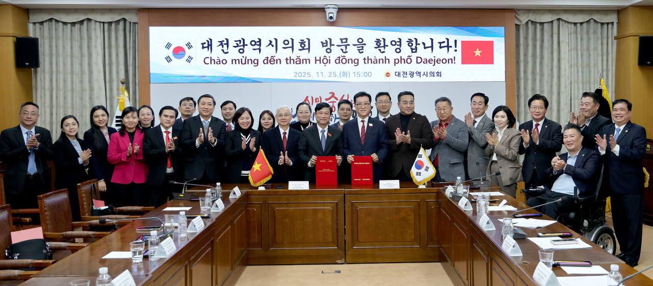 대전시의회가 베트남 호치민시 인민의회와 공식 접견하고 상호 협력 방안을 논의했다. (사진제공=대전시의회)