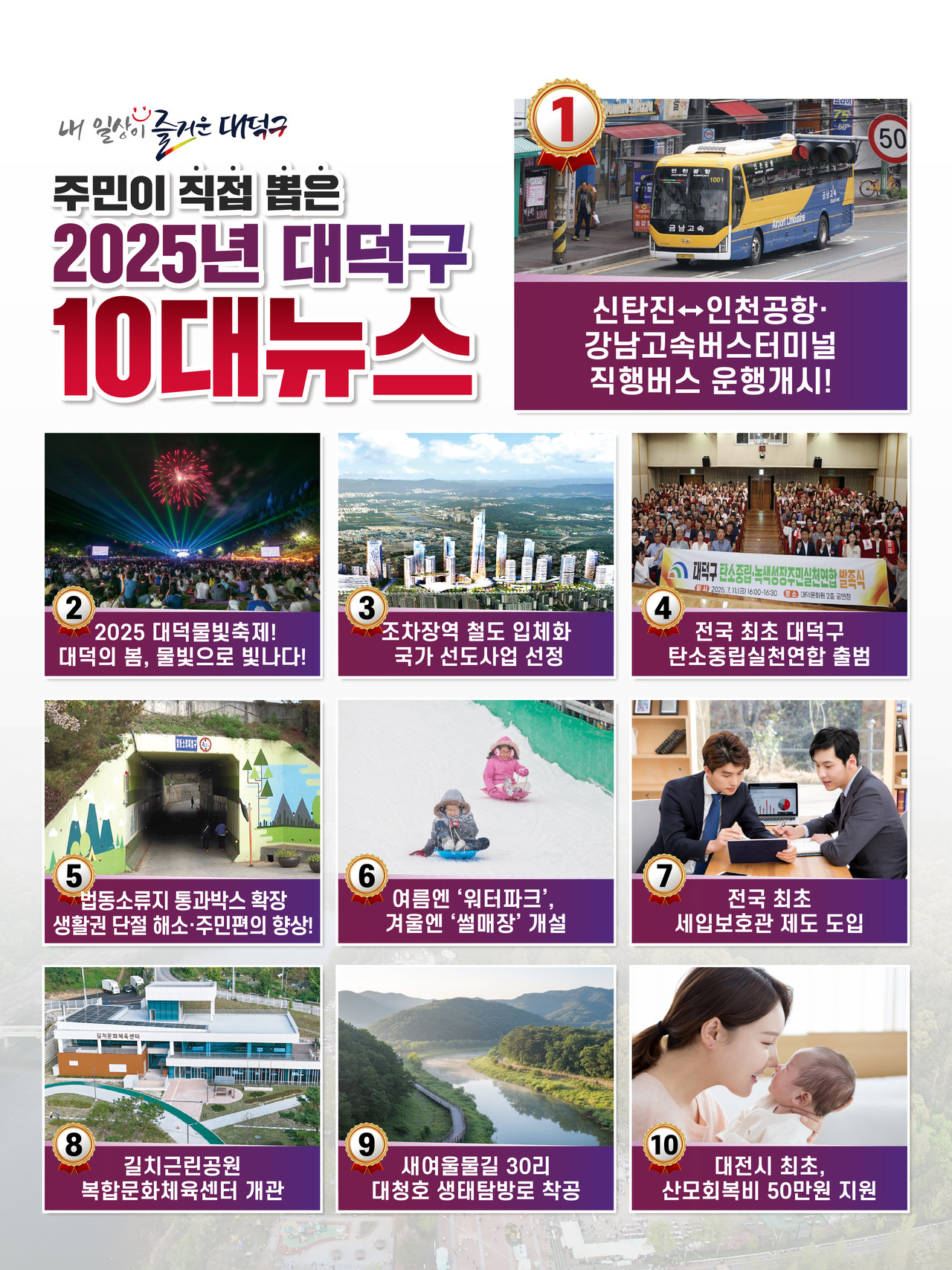주민이 직접 뽑은 2025년 대덕구 10대 뉴스. (사진제공=대전 대덕구)