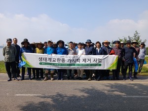 서천지속협, 무더위 속 금강변 깃대종 갈대 보호활동 - 뉴스 썸네일 이미지